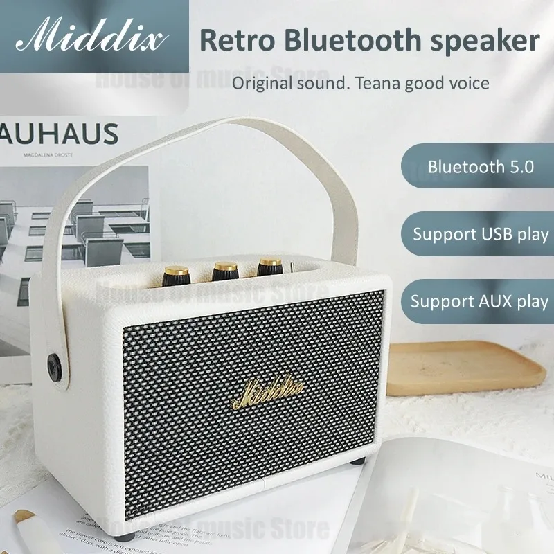 M5 Mini Altoparlante Bluetooth Retrò Portatile In Legno Portatile Home Computer Subwoofer Desktop Bluetooth Piccolo Altoparlante