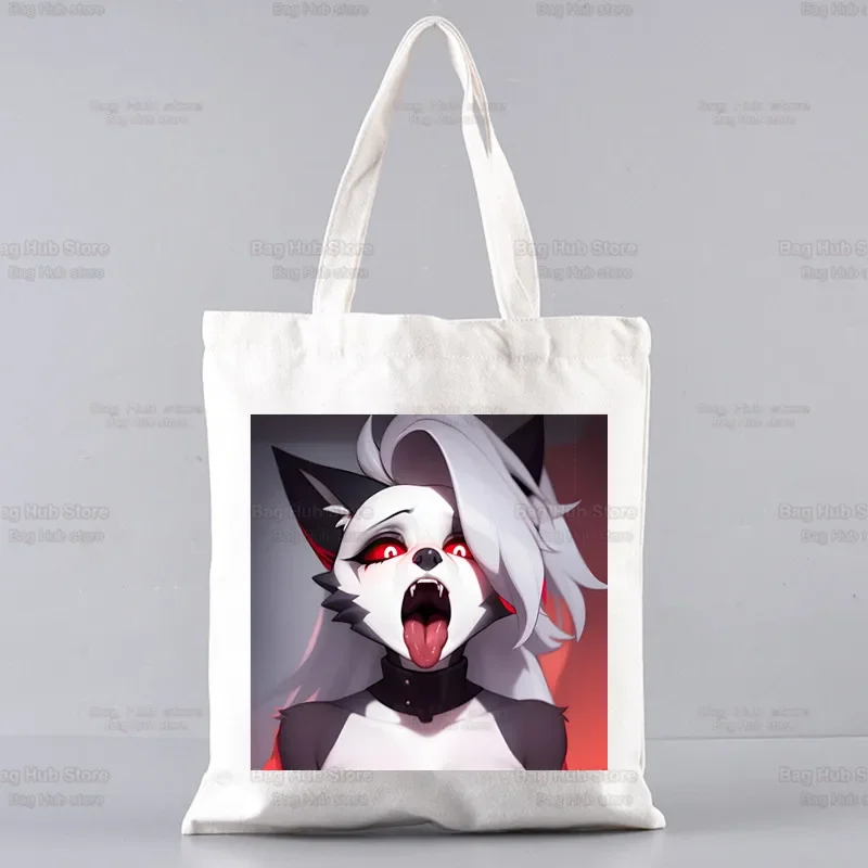 

Cartoons Helluva Boss Canvas Cotton Shopper Bolsas De Tela Bag Shoping Reusable Sacolas Shopping Bag Shopper Eco