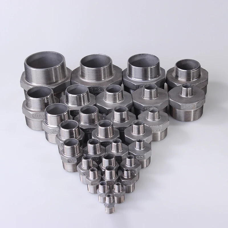 Hex Nipple Union 304 Stainless Steel Pipe Fitting Connector Coupler water oil 1/8\