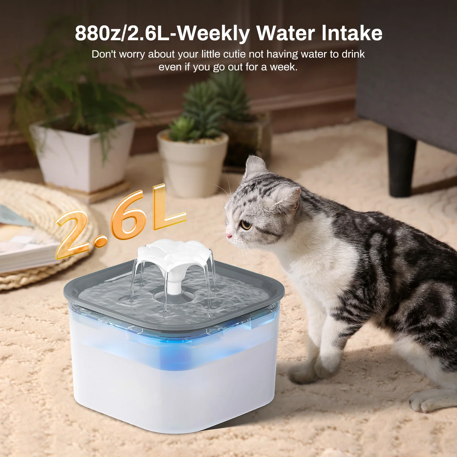 2.6L Automatic Cat Water Fountain With Faucet Dog Water Dispenser Transparent Filter Drinker Pet Sensor Auto Drinking Feeder 2.6L Automatic Cat Water Fountain With Faucet Dog Water Dispenser Transparent Filter Drinker Pet Sensor Auto Drinking Feeder