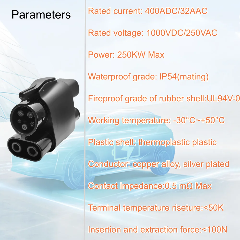 Energy Highway CCS2 to CCS1 250A Adapter Connector EV Charger Converter DC Fast Ev Charging Adapter Not applicable to BMW