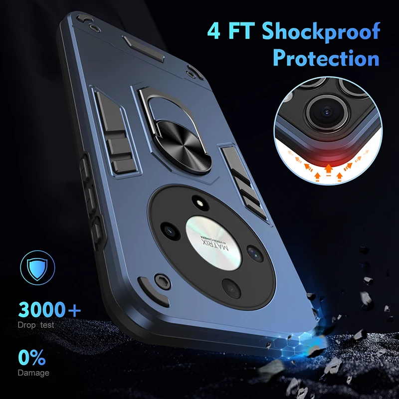 Luxury Armor Shockproof Phone Case with Magnetic Ring Holder