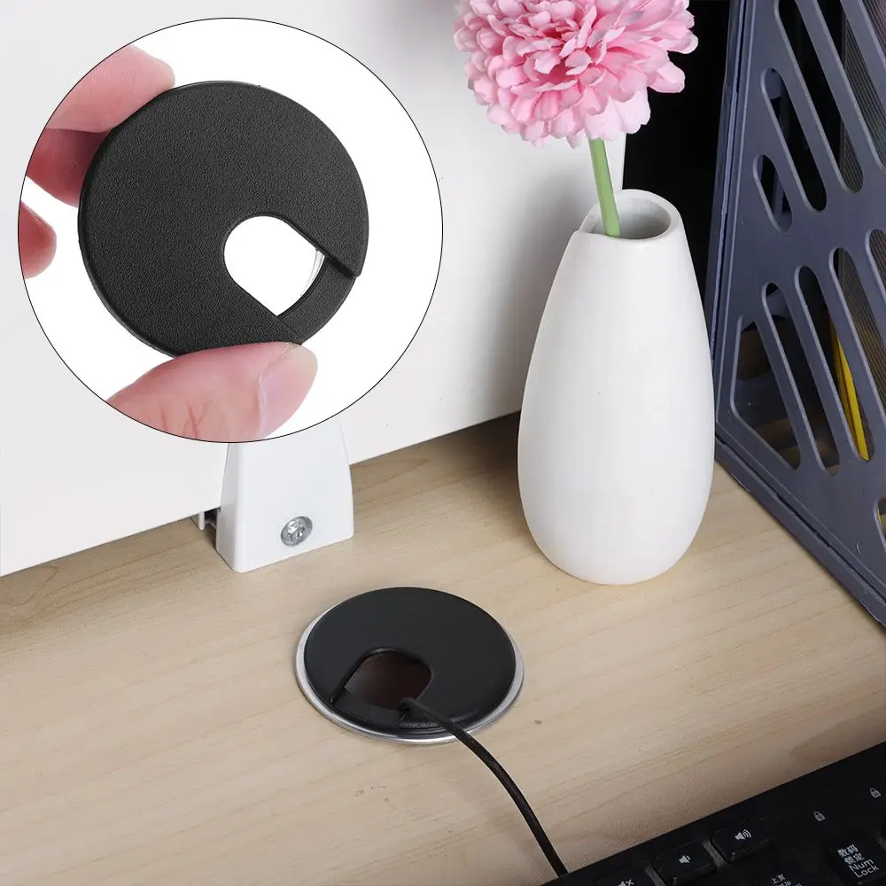 Cable Hole Cover cable hole cover hole plug desk cord grommet 35/50mm Dia Wire Hole Cover Plastic Line Box Practical Desk Table Cable Hole Cover Cap Plug Computer Grommet Home Hardware