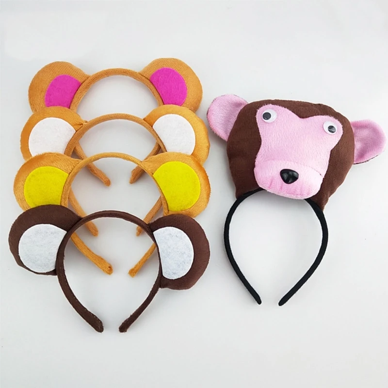 MXMB Monkey Ears Hairband Cartoon Animal Makeup Headdress Stage-performence Cartoon Hairband