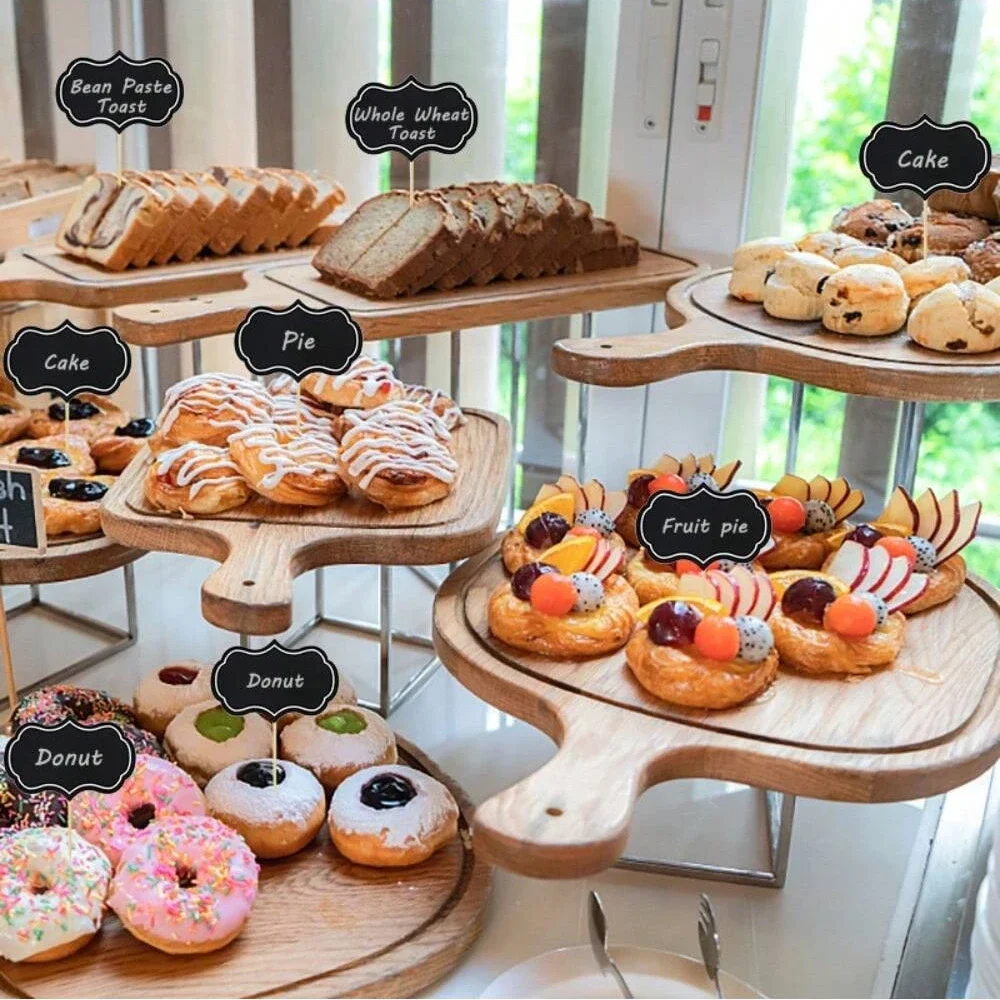 24pcs Blackboard Paperboard Message Slate Business Card Holder Memo Label Brand Number Table Price For Home Restaurant Party paper message holder