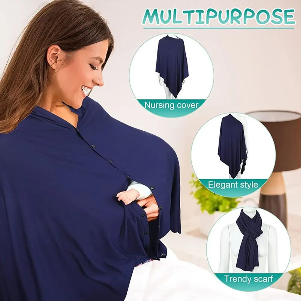 

Multi-functional Privacy Breastfeeding Shawl Privacy Protection Solid Color Baby Nursing Poncho Muslin Fabric