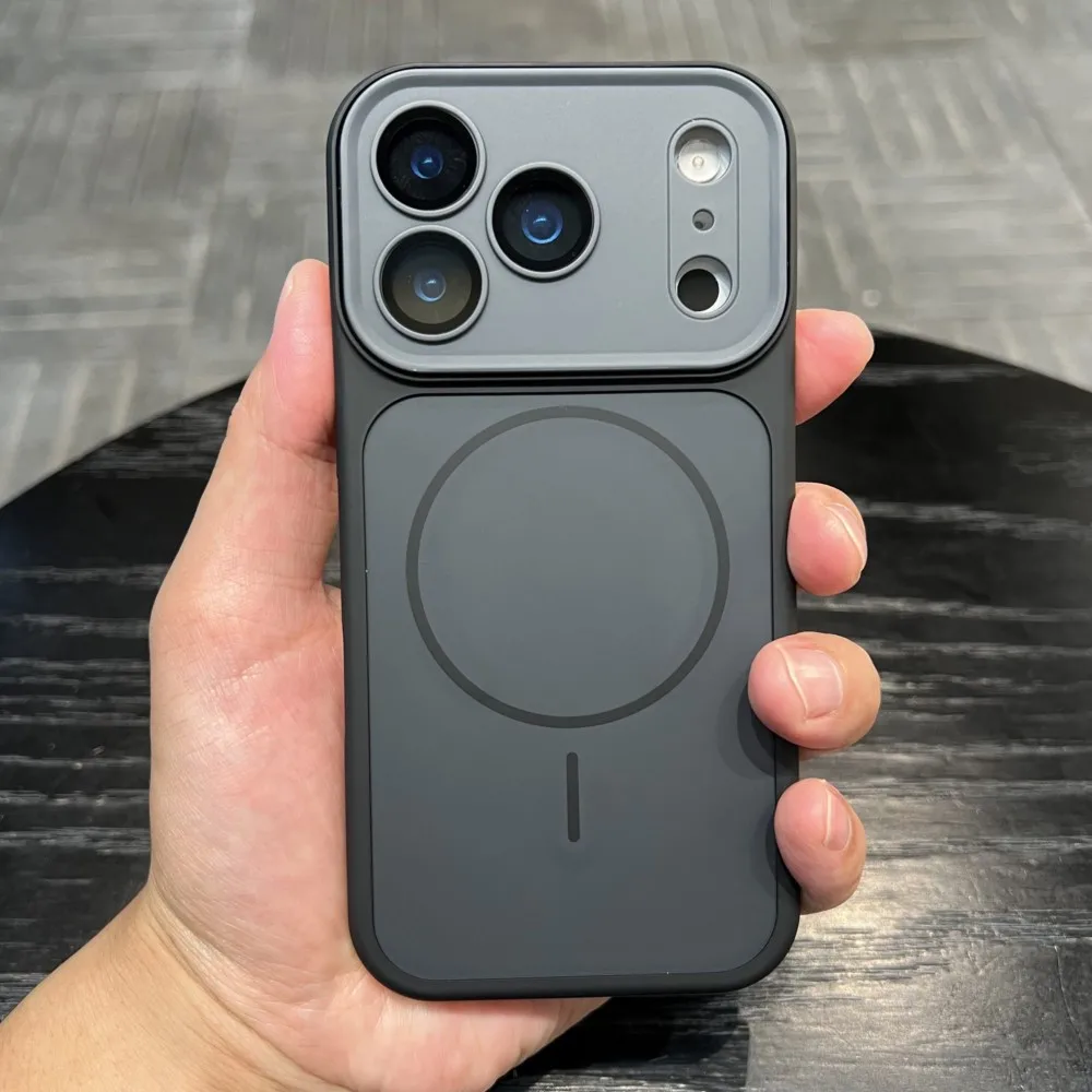 Rugged Armor Shockproof Matte Case with Magnetic Lens Protection Cover