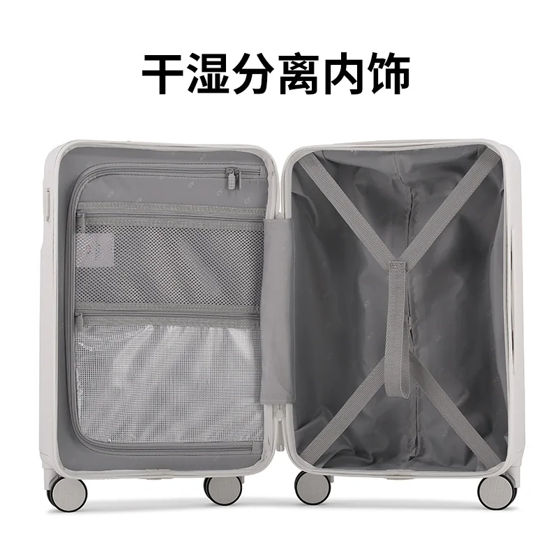 PLUENLI Front Open Cover Luggage Women's Universal Wheel Trolley Case Luggage Case Convenient Computer Warehouse Boarding