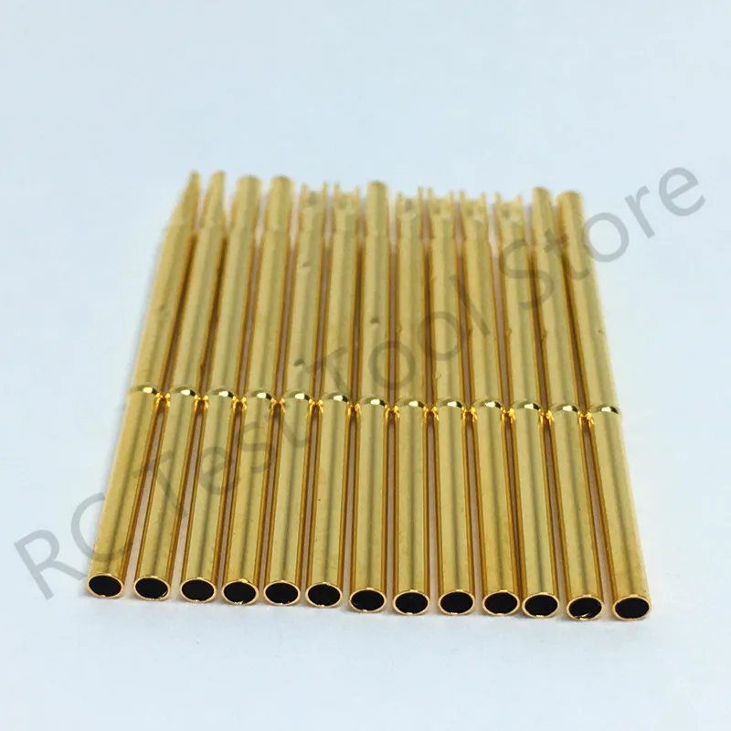 20/100PCS R100-6S Test Pin P100-B1 Receptacle Brass Tube Needle Sleeve Seat Solder Connect Probe Sleeve 29.2mm Outer Dia 1.67mm