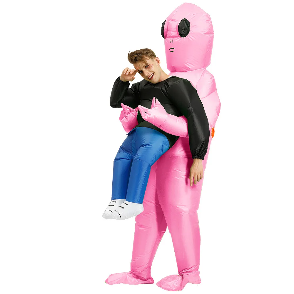 

New Kids Adult ET Alien Inflatable Costume Funny Blow Up Suit Party Fancy Dress Unisex Costume Mascot Halloween