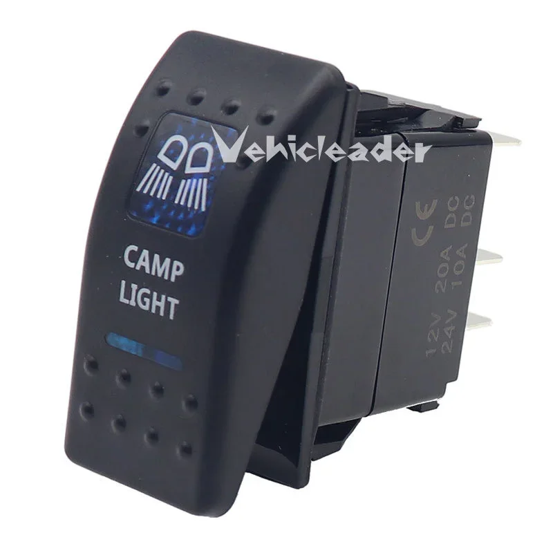 Waterproof Dual Blue LED Rocker Switch for Vehicle and Marine Use