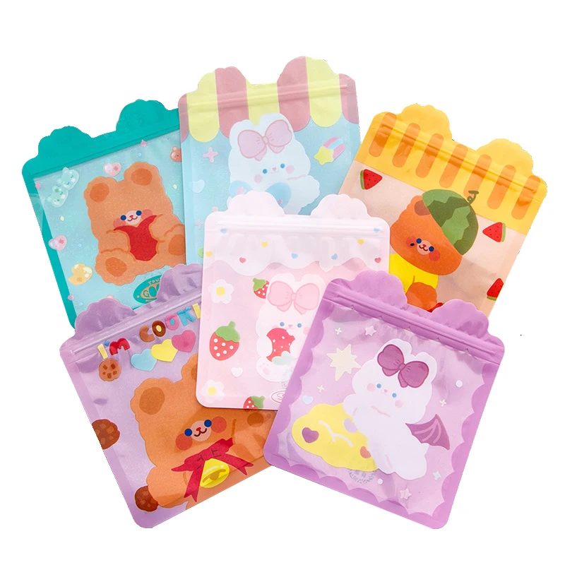 5pcs Food Ziplock Bag Cute Rabbit Bear Candy Cookie Packaging Bags Wedding Birthday Party Decorations Gift Wrapping Supplies