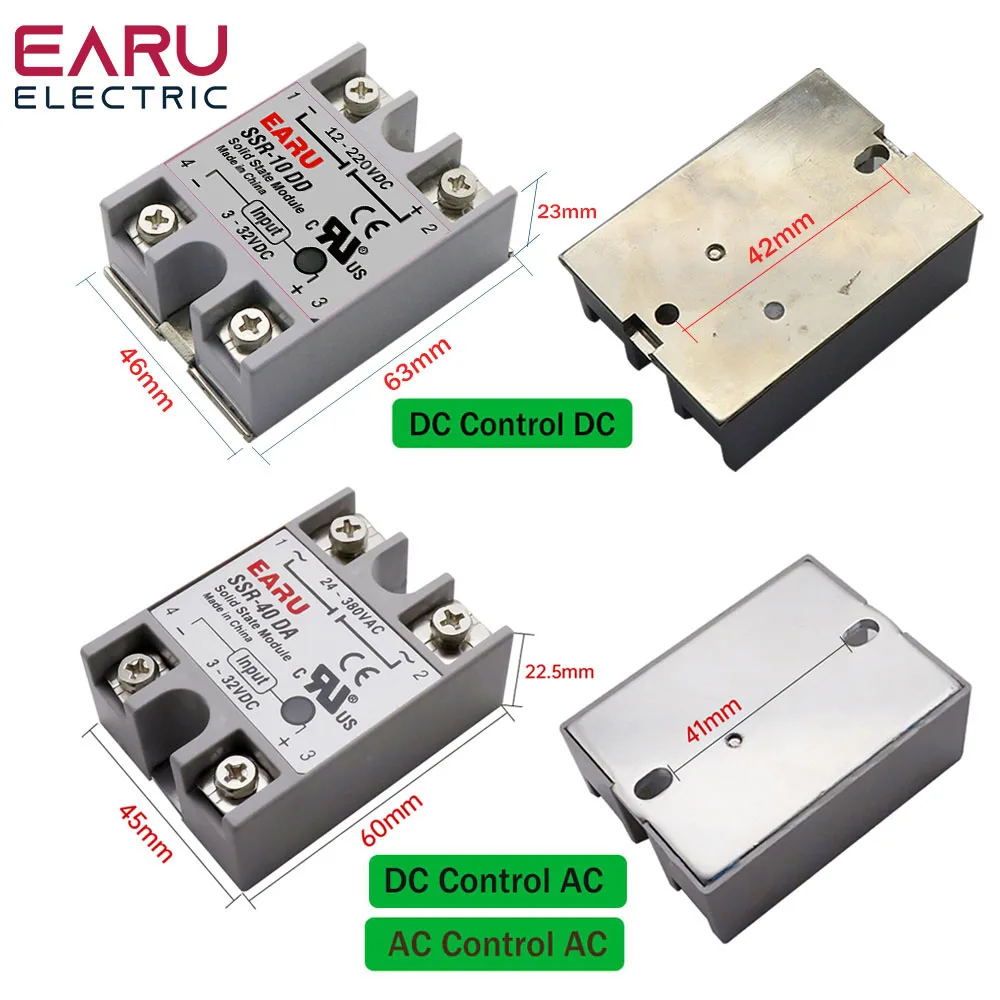 SSR-25DA SSR-40DA SSR-40AA SSR-40DD SSR 10A 25A 40A 60A 80A 100A DD DA AA półprzewodnikowy moduł przekaźnikowy do kontroli temperatura PID