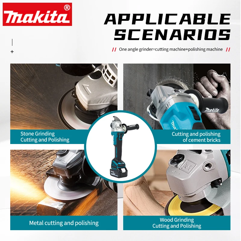 Makita Rechargeable Angle Grinder Brushless Lithium Electric Hand Mill Handheld Angle Grinder Ga035g angle grinder,cordless grinder