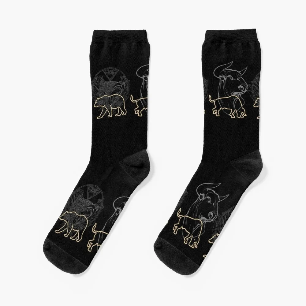 

Bull and Bear Socks Winter Sock Man Winter Socks Women