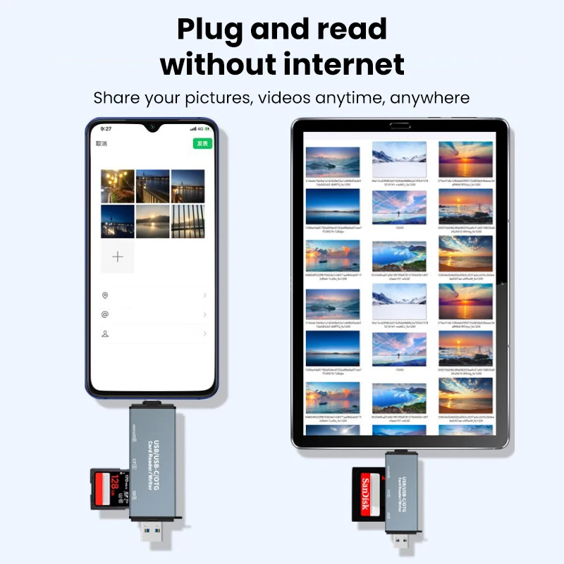Elough 5-in-1 USB 3.0 카드 리더기 SD/CF/TF 메모리 카드 마이크로 SD SLR 카메라 유형 C 이중 목적 OTG 자동차 USB 읽기 카드