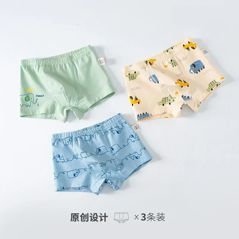 

Children's Underwear Pure Cotton Cartoon Printed Square Corner Boys Baby Four Corners Children Elastic Shorts New