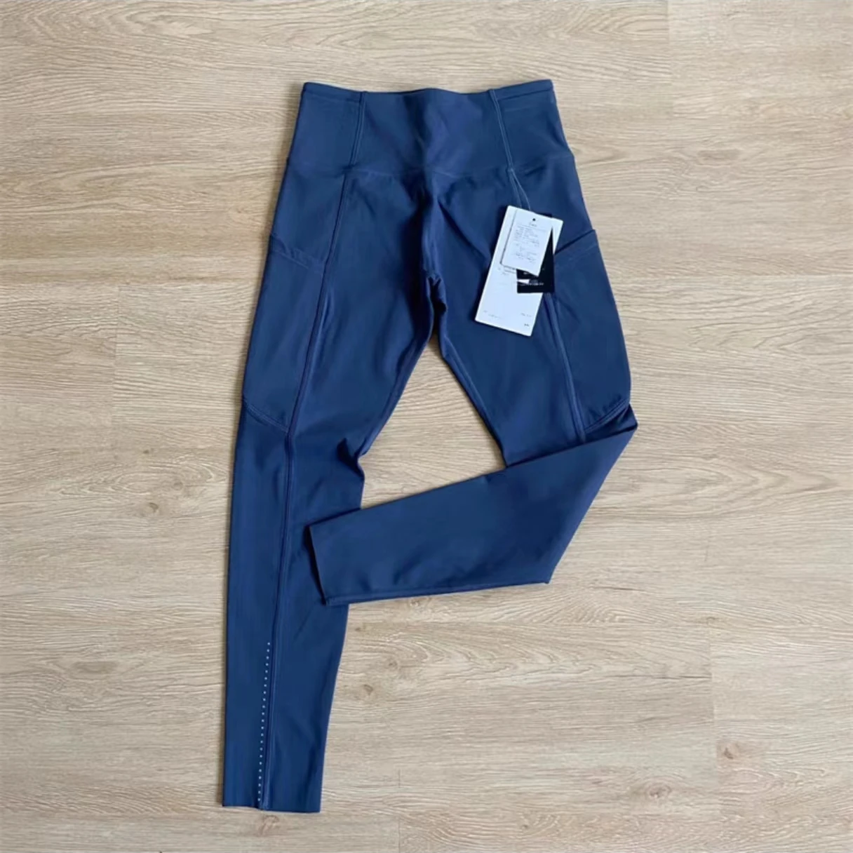 

Lulu Yoga Leggings Workout High Waisted Women Light Fleece Yoga Pants Fast and Free 25 Inches Elastic Soft Trousers With Pockets