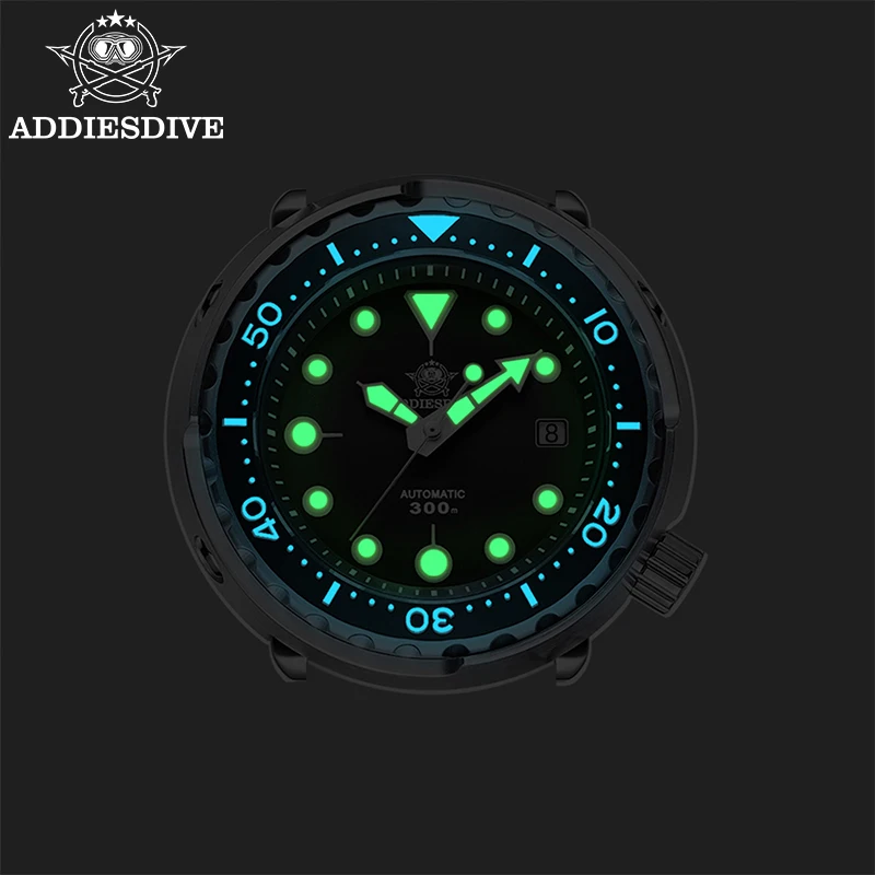 Men's Mechanical Watch 8215 Movement Sapphire Glass Stainless Steel Watch Night Light Waterproof Diving