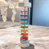 Rainbow Hourglass Musical Sand Bell Wooden Rain Pipe Instrument Shaking Toy Baby Educational Toys Rain Sound Simulator 1