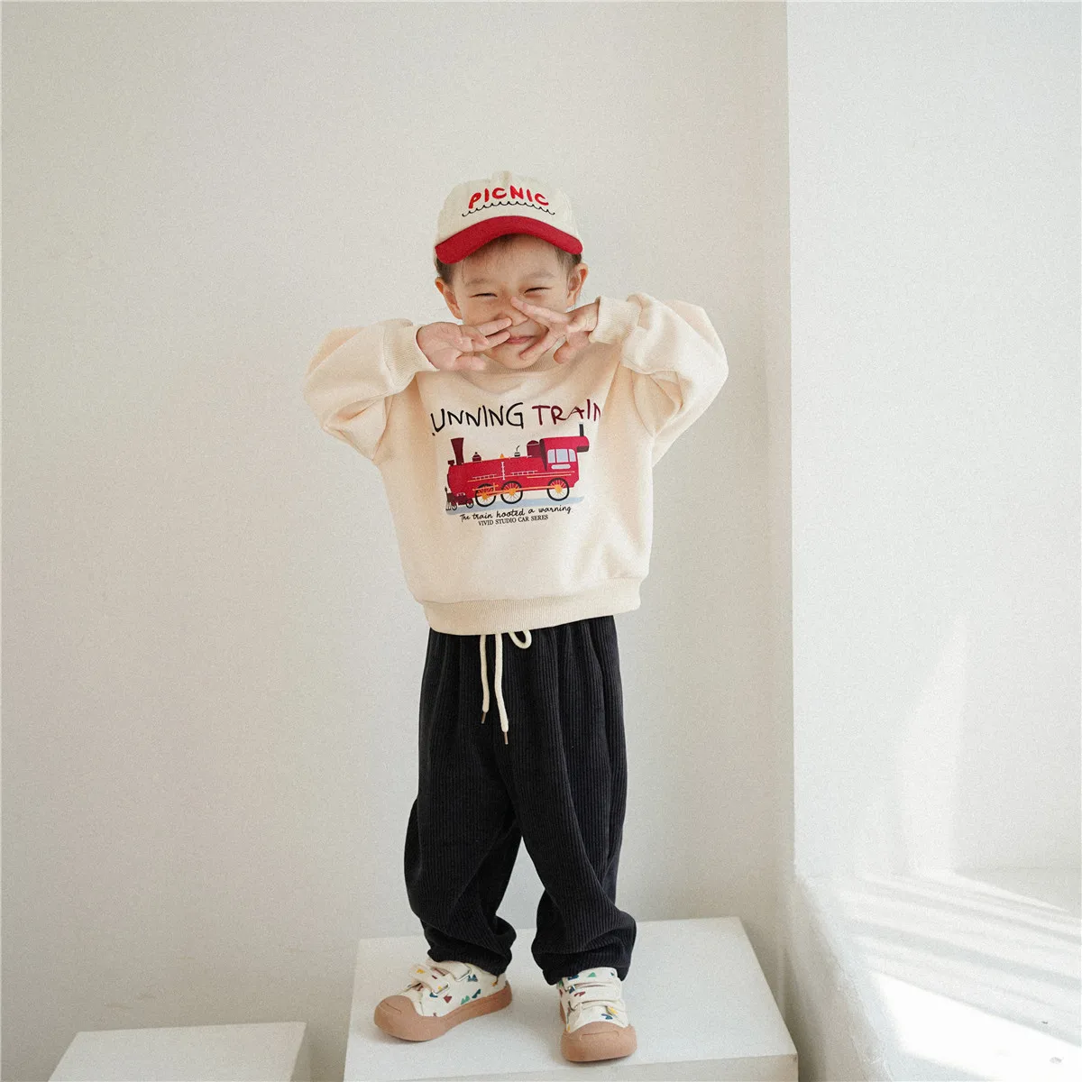 

2024 Ins Korean Spring Autumn Children Boy Pullover Cartoon Print Casual Long Sleeve Kid Boys Sweatshirt Versatile Baby Boy Tops