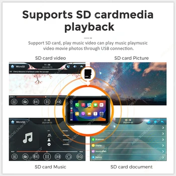 Navifly 7 Inch Portable Motorcycle Navigation Wireless Carplay Android Auto Touch screen player IPX7 Waterproof Support BT TF SD 6