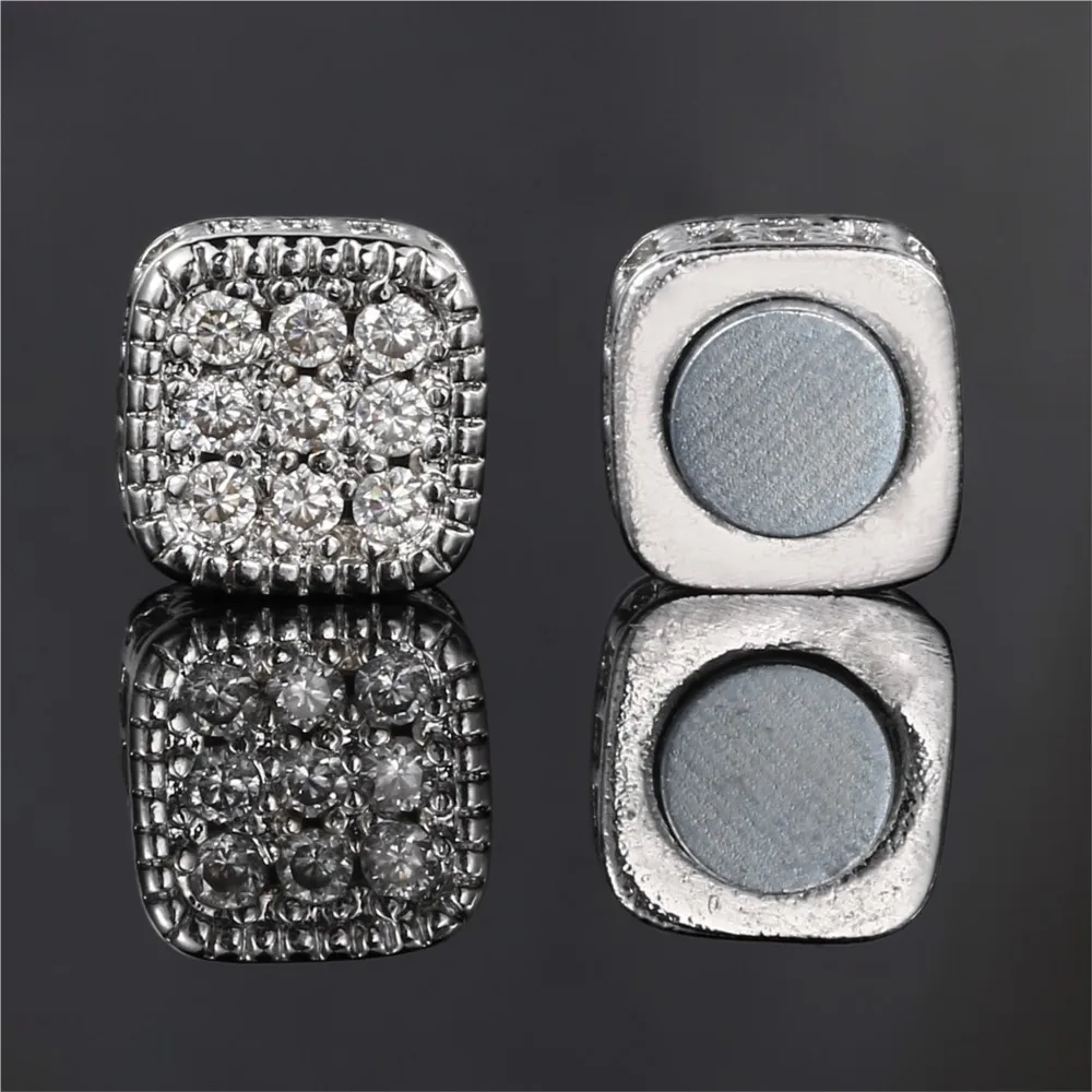 6mm Magnetic Zircon Geometric Luxury Hippop Rock Earring For Man Woman No-piercing Ear Stud Jewelry Gift Accessories Wholesale 3