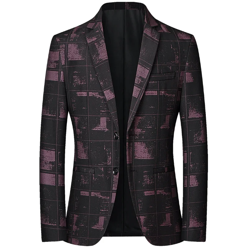 

2024-New Boutique Men's Suit Blazer Wool Wool Comfortable Slim Casual Fashion Gentleman Wedding To Work Host Trend Dress Blazer