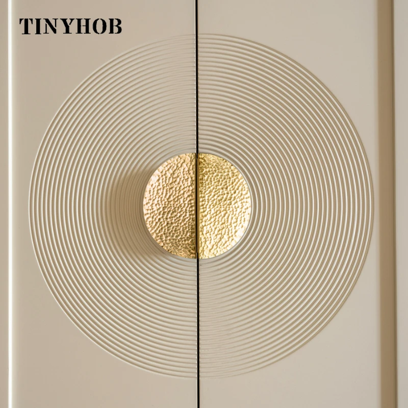 Solid Brass Drawer Puxa Semi-circular Forma Móveis Alças Armário de Cozinha Ouro Martelo Botões e Alças Faça Você Mesmo Gaveta Botões