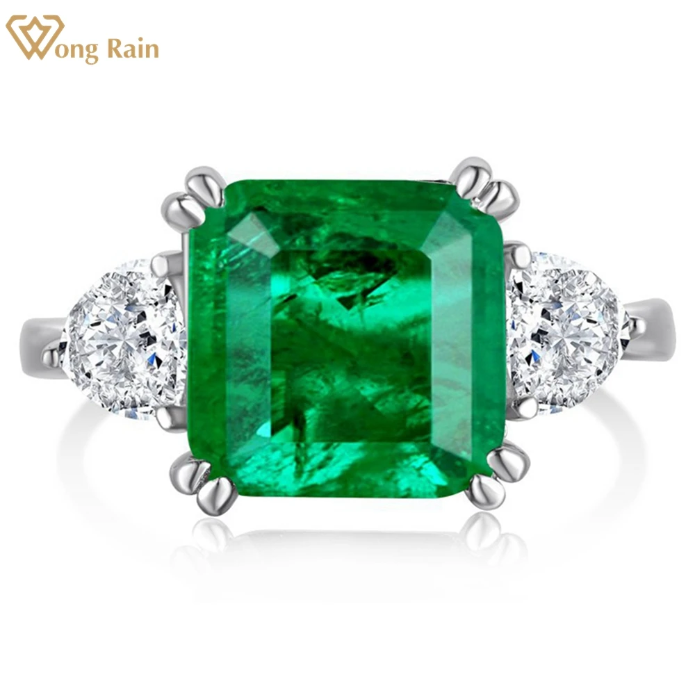 

Wong Rain Vintage 100% 925 Sterling Silver Emerald High Carbon Diamonds Gemstone Ring Wedding Engagement Fine Jewelry Wholesale