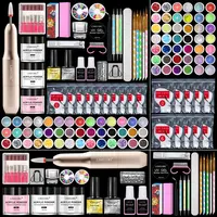 Acrylic Nail Kit : Professional Nails Kit Acrylic Complete Starter Kit，3 Colors Acrylic Powder and Glitter Nail Powder 1