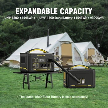 VTOMAN JUMP 2200 Portable Power Station 828/1548Wh LiFeP04 Battery Solar Generator Solar for Home Outdoor Camping 2
