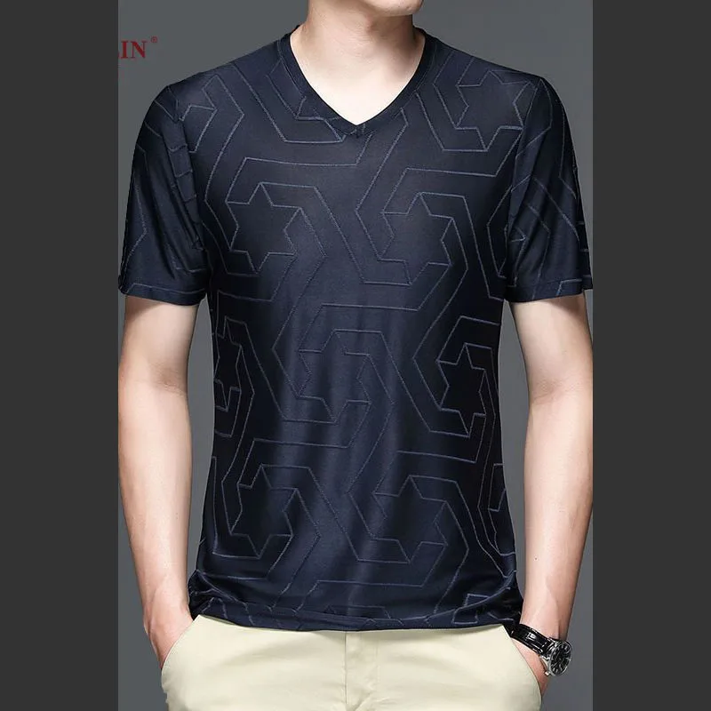 

Fashion V-Neck Solid Color All-match T-Shirt Men's Clothing 2023 Summer New Oversized Casual Pullovers Short Sleeve Tee Shirt