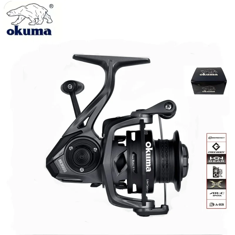 OKUMA Fishing Spinning High speed ratio No gaps BE2000-4000 Fishing Reel 10KG MaxDrag 9+1Bearing Speed Ratio 5.7:1 spinning wheel