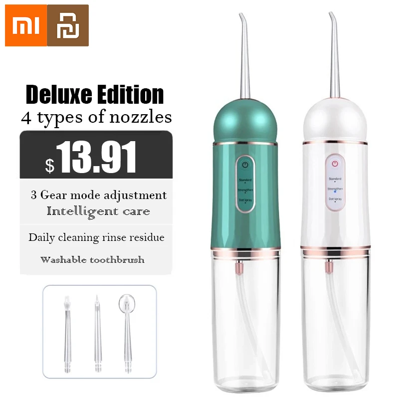 

Xiaomi Youpin Новый ирригатор для чистки зубов с 4 насадками Портативный Стоматологический Ирригатор с 3 режимами очистки зубов