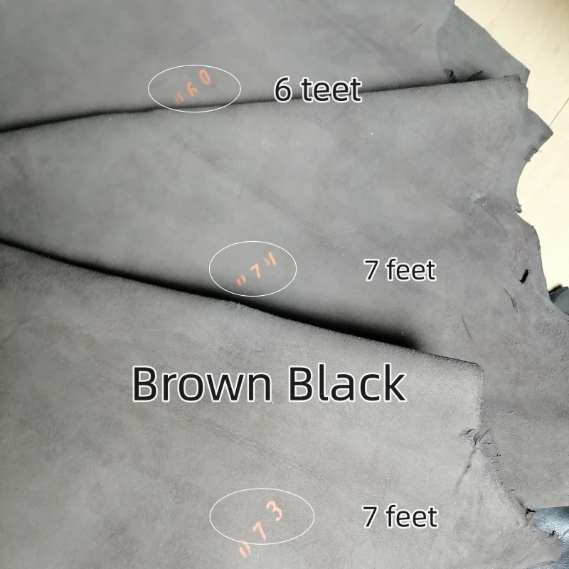 0.8/1mm 브라운 블랙 양가죽. 첫 번째 레이어 가죽. 진짜 가죽 원단. 가죽 의류용 수제 DIY. 전체 양가죽