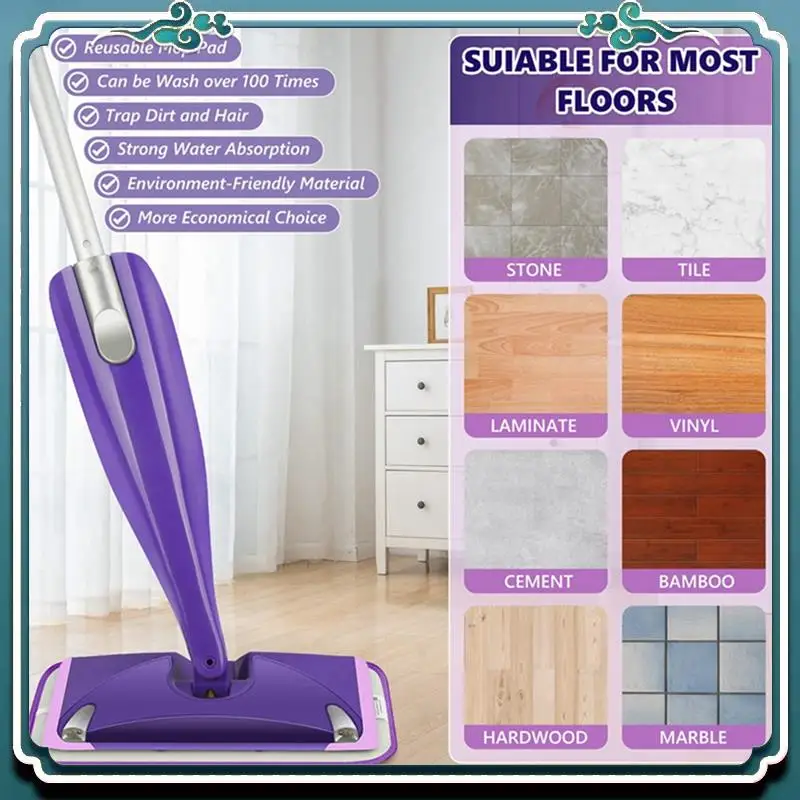 Reusable Mop Pads Compatible For Swiffer Wet Jet, Wet Jet Pads Refills, Microfiber Parts Accessories 4 Pack Purple
