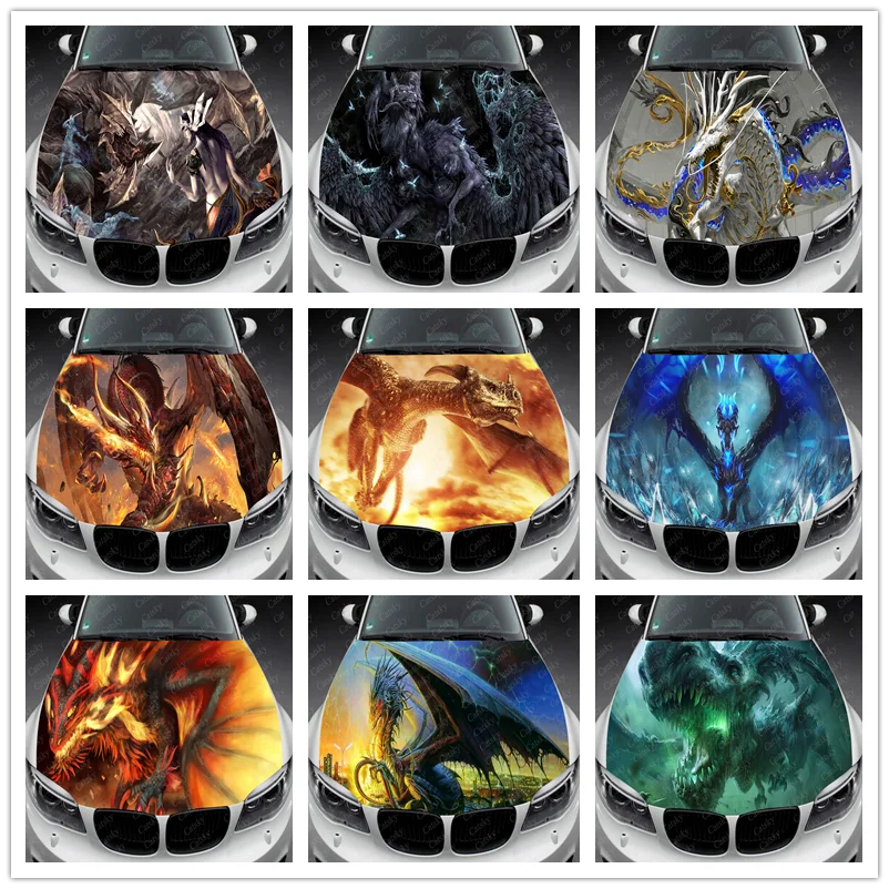 

Fantasy Angry Dragon Car Hood Vinyl Stickers Wrap Vinyl Film Engine Cover Decals Sticker Universal Fit Any Car