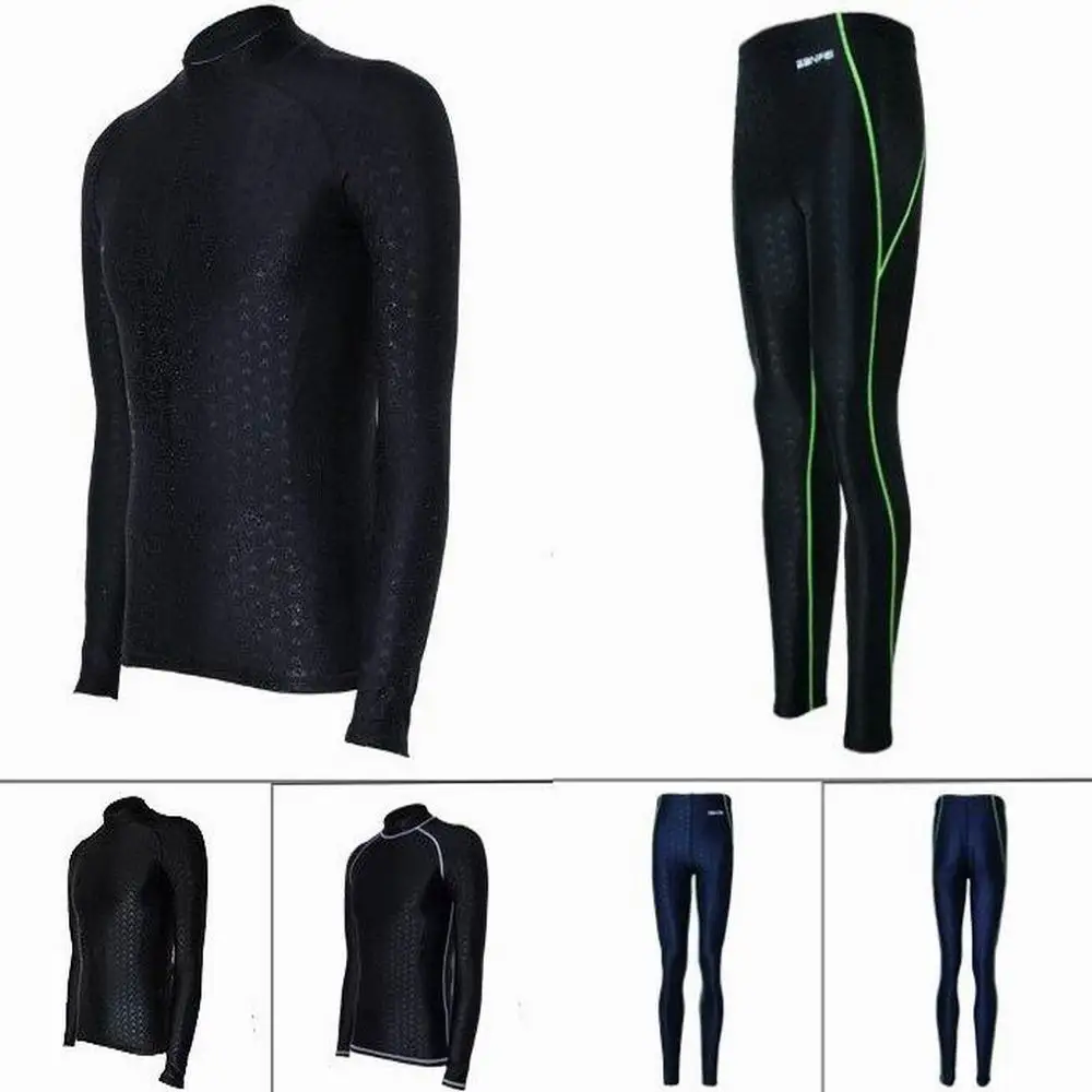 Rash Guard Surfing Swimsuit Men Wetsuit Long Sleeve Snorkeling Diving Suit Imitation Sharkskin Rash Guard Jellyfish Clothes Surfing Suit Swimwear