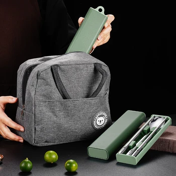 Bacchette e cucchiai in acciaio inossidabile 316 certificati LFGB Set portatile muto campeggio Picnic ufficio scuola pranzo Bento posate 1