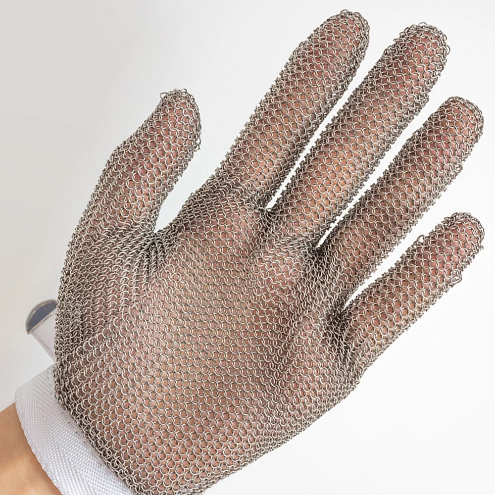 Handsave Chainmail Glove, Cut Resistant Glove Food Grade, Stainless Steel Mesh Metal Butcher Glove Oyster Shucking Kitchen 2