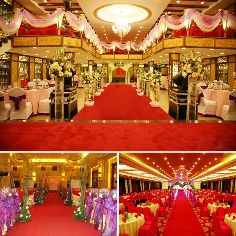 Wedding Aisle Runner Carpet Red Carpet Indoor Outdoor Wedding Party Event Stage Anti-slip Rugs