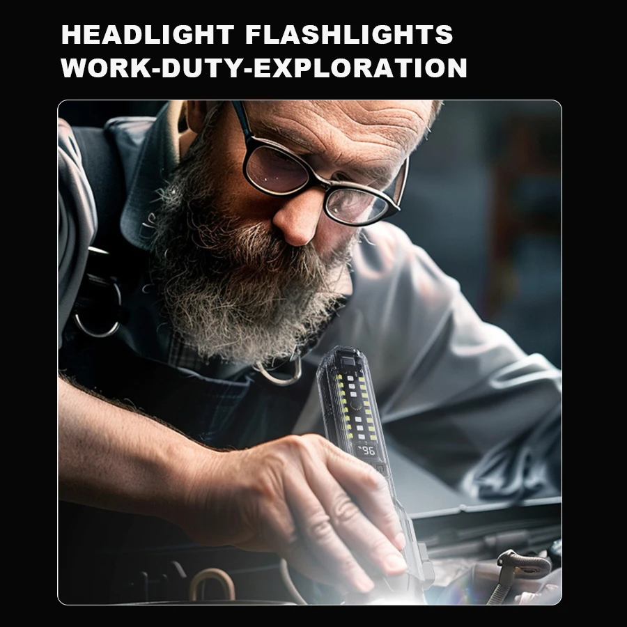 Description Picture 6 of itemKDULIT Multifunction LED Dual Light Source Flashlight Built-in 1800mAh Battery Type-C Rechargeable Emergency Slide Zoom Torch