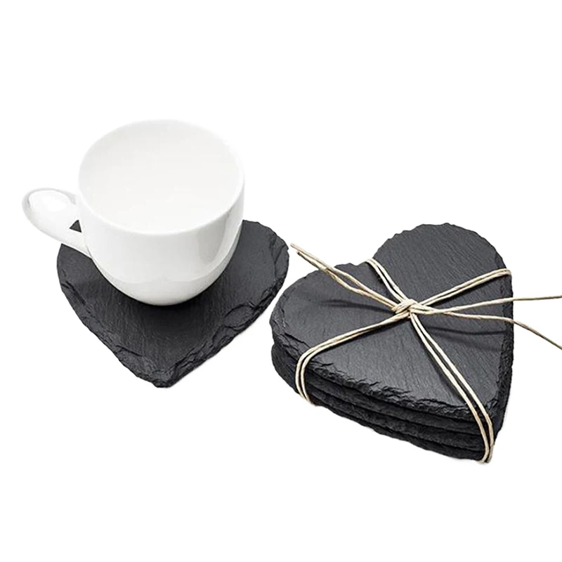 새로운 주방 티컵 머그컵 내열 석재 컵받침 테이블 컵받침 일본 스타일 재사용 가능 슬레이트 스톤 음료 컵받침 장
