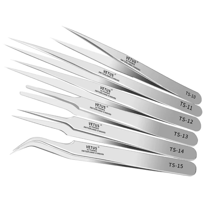 Pinces en acier inoxydable à pointe courbée, pointe fine, pinces antistatiques de petite taille, pour retirer les cheveux de nid d'oiseau, pince à acné, outil de réparation