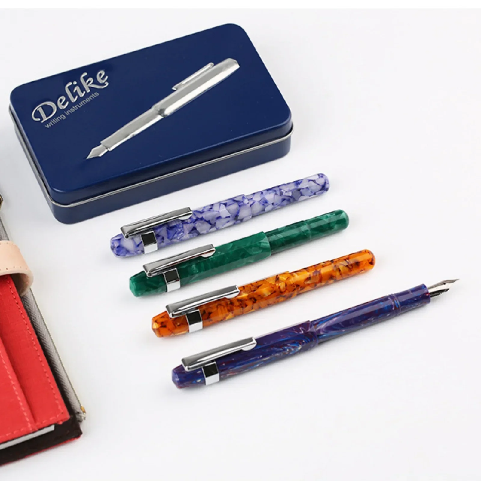 MAJOHN DELIKE 만년필, 멋진 아크릴 여행 짧은 펜, 포켓 펜, 엑스트라 파인 EF 팁, 0.38mm 아트 펜