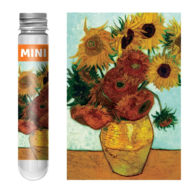 150 stücke Puzzle Reagenzglas van Gogh Sonnenblume Japan die große Welle von Kanagawa berühmten Ölgemälde Puzzle Weihnachts geschenk – Detail 3
