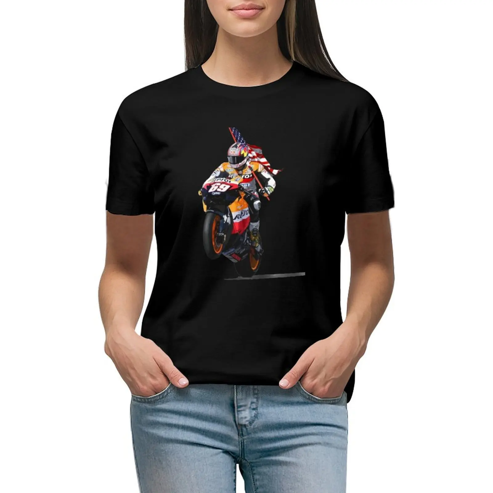 

Nicky Hayden 1 Laguna Seca T-shirt cute clothes kawaii clothes T-shirts for Women