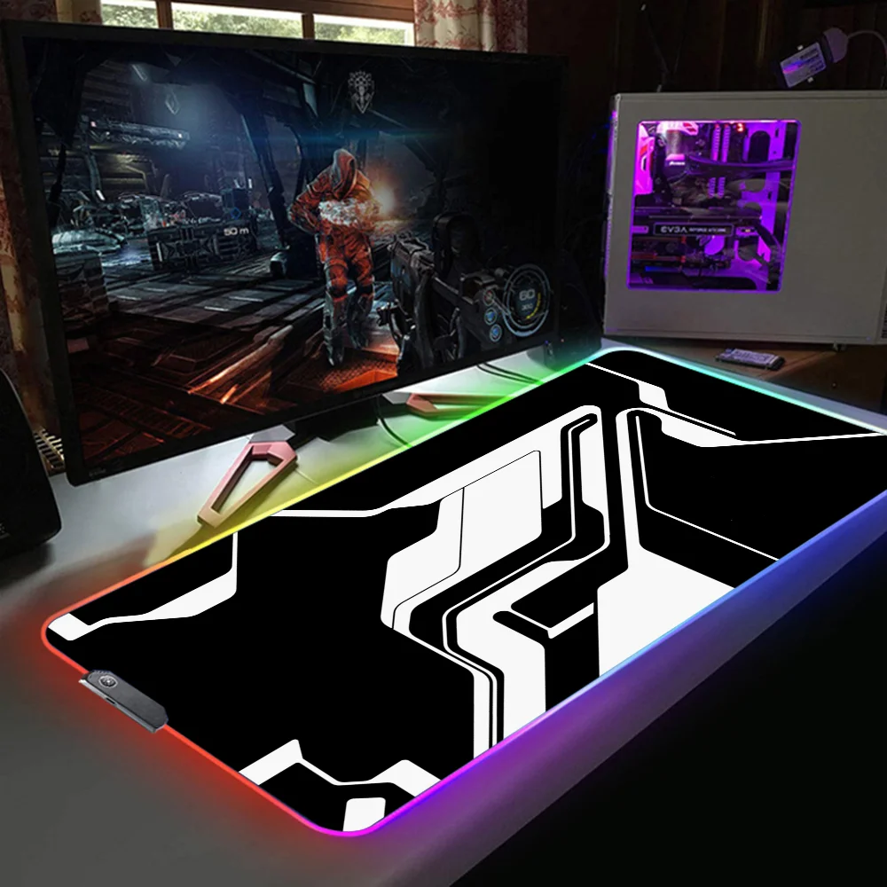 

Cute Desk Mat Mechanical keyboard LED RGB Mousepad Gaming Deskmat Spooky Gothic Space Bats Dark Black Purple Large Mouse Pad