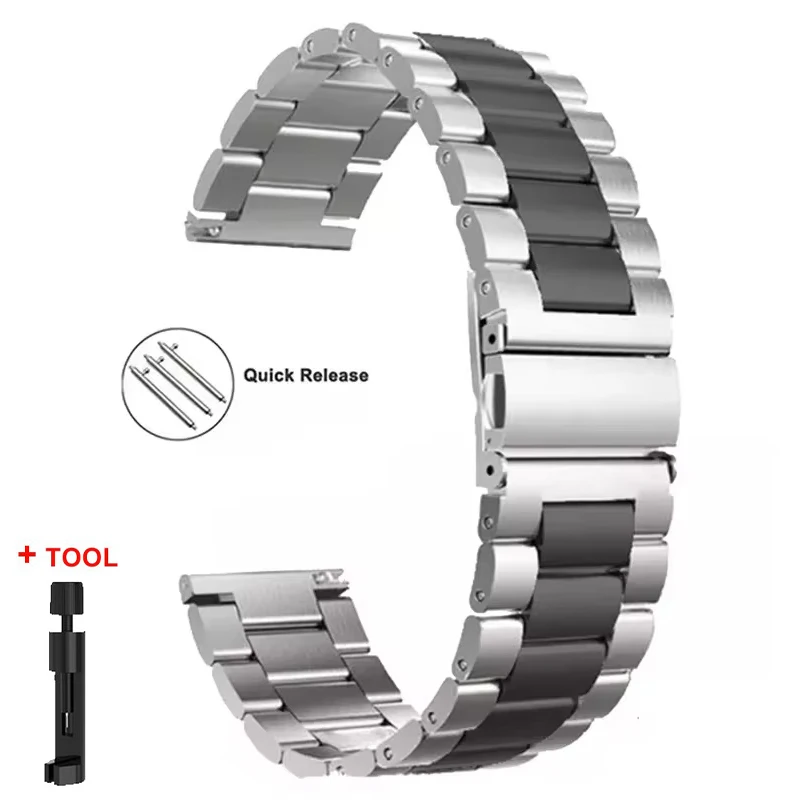 Stainless Steel Quick Release 22MM Metal Watch Band Strap